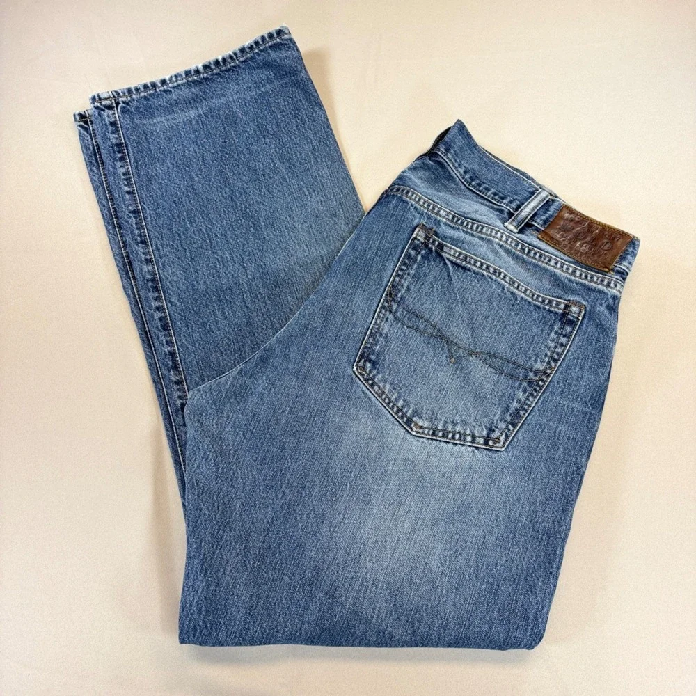 Polo Ralph Lauren Jeans Mens 38x32 Medium Wash Straight Leg Denim Casual A576